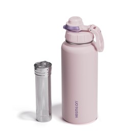 Vesmoon Vessence 32 Oz Stainless Steel Tea Infuser Bottle for Loose Leaf Tea, Water, Herbs, Fruits - Triple Layered Insulated, Leak Proof Bottle with Lid and Clip Handle - 24 Hours Hot/Cold