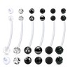 D.Bella 14G Pregnancy Belly Button Rings with Replacement Balls Flexible