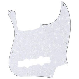 Musiclily Pro 10 Hole Precision Base PB Pickguard 5 String for Fender Mexican Precision Bass, White Pearl 4P