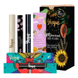 Yuya - Paquete Máscara Para Pestañas 10 Aceites Naturales 10g + Delineador Cat Eye + Gel Fijador Para Cejas 8ml