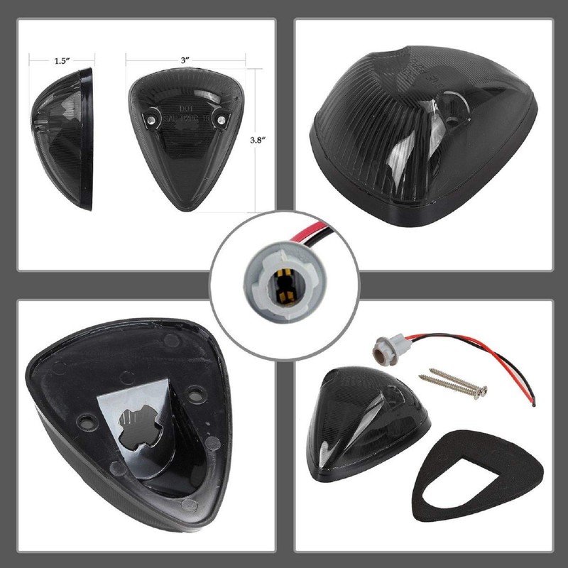 HOCOLO 5x Smoke Lens Rooftop Cab Clearance Light, Roof Top