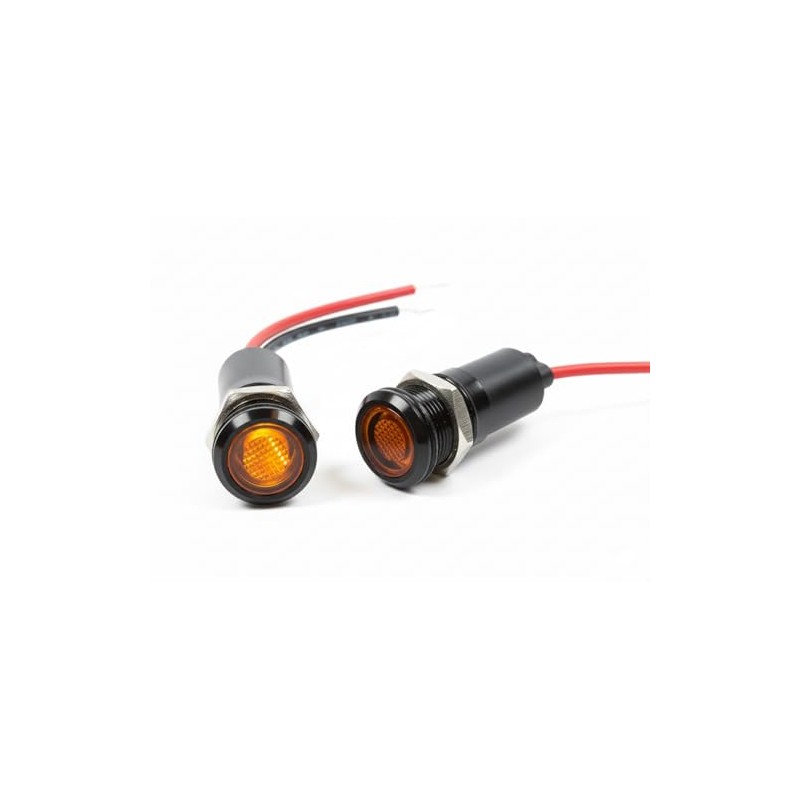 Alpinetech 2PCS PLB12M 12mm 1/2" 48V AC/DC LED Metal (Black