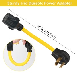 AQQHSAIN NEMA 10-30P to L14-30R Power Cord Adapter 30 Amp 3 Prong Male Plug to 4 Prong Twist Lock Female Outlet Welder RV Dryer Adapter Cord