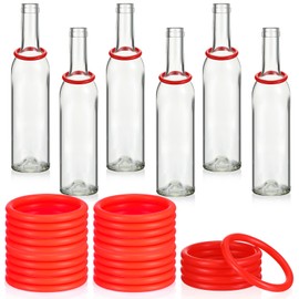 Shappy 31 Pcs Ring Toss Game Set Include 25 Rings for Ring Toss and 6 Glass Bottles Plastic Rings Fun Target Game Carnival Games Ring Game for Outside Activity Carnival Party Favor (Multicolor,2.36")