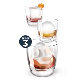ZOKU Mixology Ice Molds - Large Sphere, Cube, and Jack Easy-Release Silicone Ice Molds, Keep Drinks Colder Longer with Less Dilution, BPA-Free