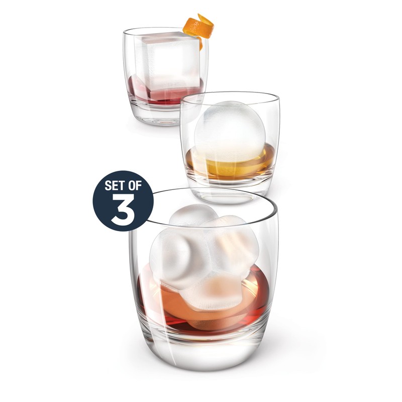 ZOKU Mixology Ice Molds - Large Sphere, Cube, and Jack