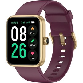 Watch 45mm, Fitness Watch with /Sleep  Steps Calories Counter, IP68  Activity  Compatible with Android iOS - Color: Black