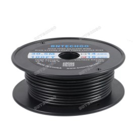 BNTECHGO 16 Gauge Flexible Silicone Wire Black 100 feet 600V 200 deg C Tinned Copper Wire