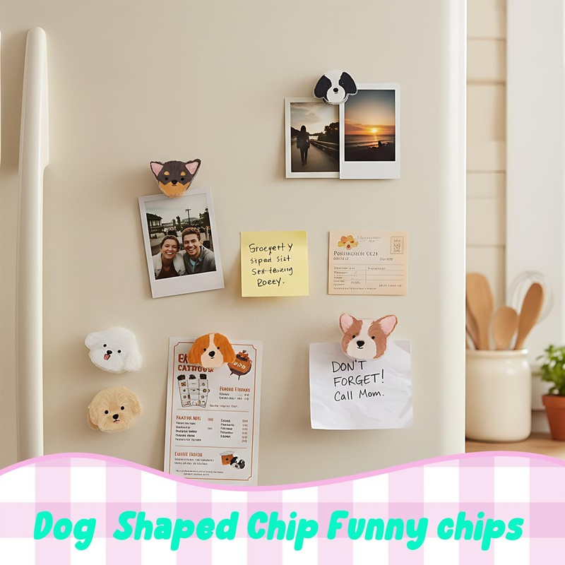 9 PCS Magnetic Chip Clips, Cute Dog Bag Clips for