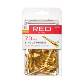 Red by Kiss Gold Metal Hair Clips, Durable Sturdy Hold for Long Lasting Styling & Curl Setting, Rust-Free Hair Pins for Thick & Thin Hair (35, Single Prong)