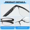 JOLLYNOVA Photochromic Progressive Reading Glasses Men,Half Rim TR90 Temples Blue