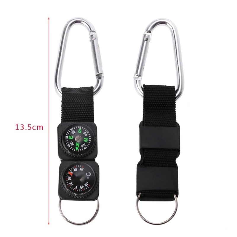3in1 Compass Thermometer Outdoor Hiking Tactical Survival Carabiner Key