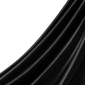 Q&J Fabric Co. Black Satin Fabric by The Yard Soft Charmeuse Silky Cloth 55 INCH Width for DIY Sewing Crafts Wedding Dresses, Backdrops & Party Decor | Smooth, Shiny & Wrinkle-Resistant (1 Yard)