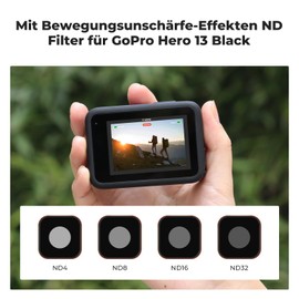 K&F Concept Smart ND Filter Set for GoPro Hero 13 12 11 10 9 Black, 4 Pack ND4 ND8 ND16 ND32 Action Camera Accessories Neutral Density Polariser Lens Filter Set