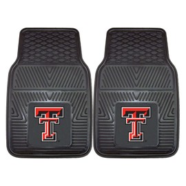 FANMATS 8920 Texas Tech Red Raiders 2-Piece Heavy Duty Vinyl Car Mat Set, Front Row Floor Mats, All Weather Protection, Universal Fit, Deep Resevoir Design
