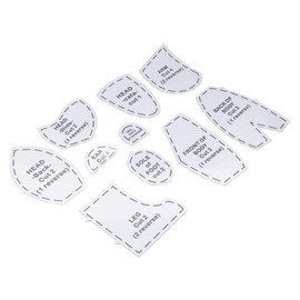 Juego de Regla de Plantilla de Oso, Herramientas de Acolchado Acrílico DIY, Plantilla de Costura de Oso Reutilizable, 10 Uds. (Largo 15 pulgadas)