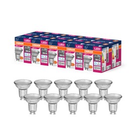 Osram OSRAM LED Star Value PAR16 LED Lampe fr GU10 Sockel, Reflektor-Lampe, GL, 350 Lumen, tageslichtwei? (6500K), Ersatz fr herk?mmliche 50W Glhbirnen, nicht dimmbar, 10er-Pack
