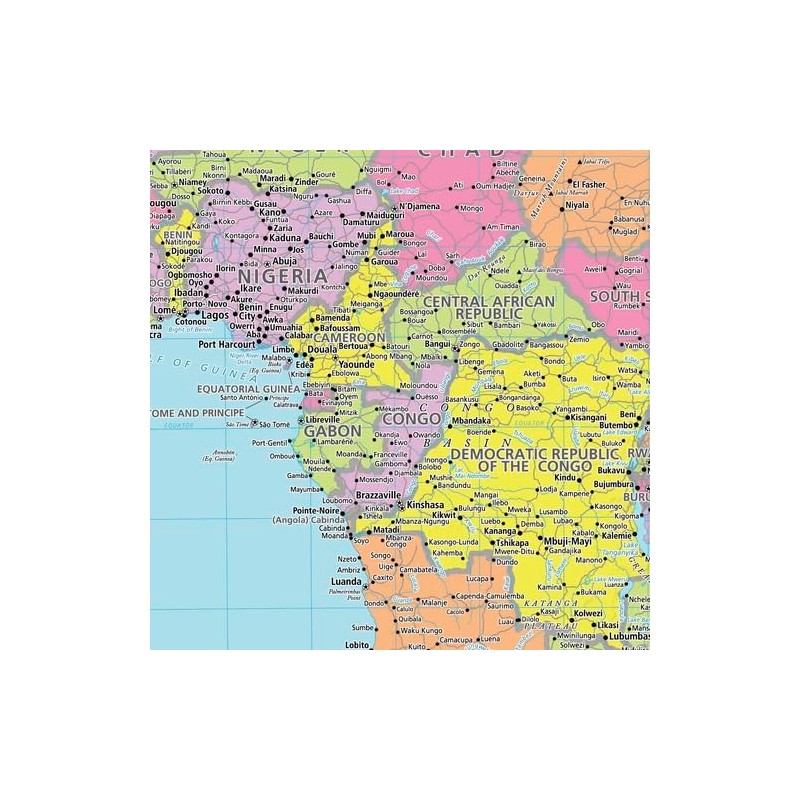 MapSherpa: Africa Political Wall Map - Compact - 16 x
