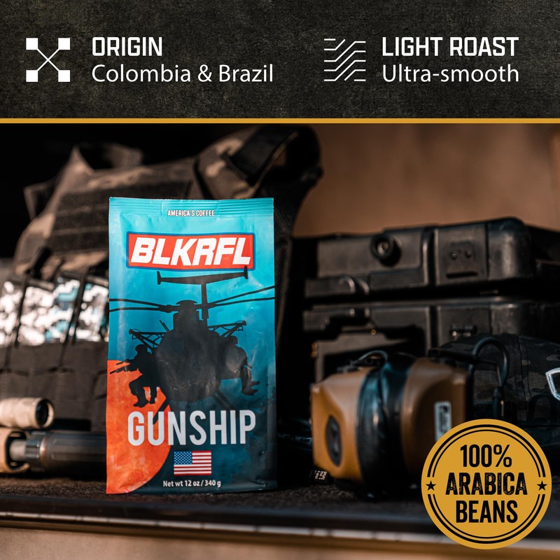 Black Rifle Coffee Company Gunship Roast, 12oz Bag, Whole Bean