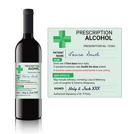GADGETKING Prescription Novelty Wine Label Xmas Gift Idea Present for Him Husband Boyfriend Dad Men Uncle Rude Old Age Oldi Birthday Christmas Xmas Idea Prank Fun Funny April Fools Present