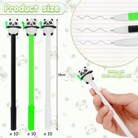 Panda Pens, Pack of 30 Ballpoint Pens with Cartoon Design, Panda Gel Pens, 0.5 mm Black Ink, Panda Rollerball Pen, Funny Animal Pens for School, Office, Students, Teachers, Children (Black, White