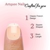 Artquee Real Short Thin French Tip Press on Nails Squoval
