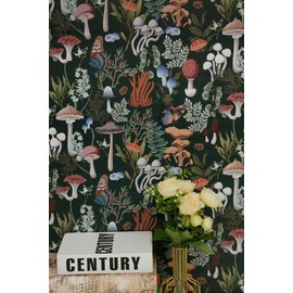 EeeComing Mushroom Wallpaper Peel and Stick Wallpaper Removable Wallpaper Mushroom Contact Paper 197in x 16.14in Green Forest Wallpaper Pertain Bedroom Cabinet Living Room Kitchen Vinyl Self Adhesive