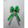 Handmade Patrick's Day Bow, Houndstooth, Emerald Green, Shamrocks