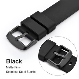 WOCCI 16mm Replacement Buckle for Watch Strap, Small Pin Hole (Black)