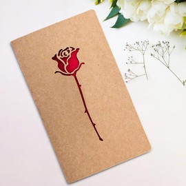 Perfeclan Valentinstagskarten, Kraftpapier, Urlaubsgrußkarte, romantische Geburtstagsgeschenkkarte für Männer und Frauen, Abschlussfeier, Festival, Rose