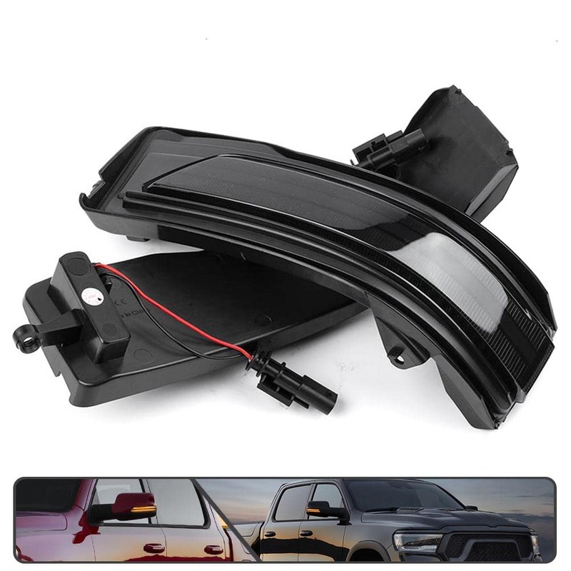 2Pcs Amber Sequential Blink Dynamic LED Side Mirror Marker Lights