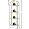 Yusong Bookshelf 4 Tier Arched Bookcase, 71.3" Tall Industrial Open
