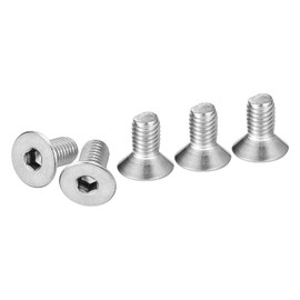 DTGN M5-0.8 x 10mm Flat Head Socket Cap Screws, 12 Pack 304 Stainless Steel Hex Socket Flat Head Screws, Full Thread, Countersunk Bolts