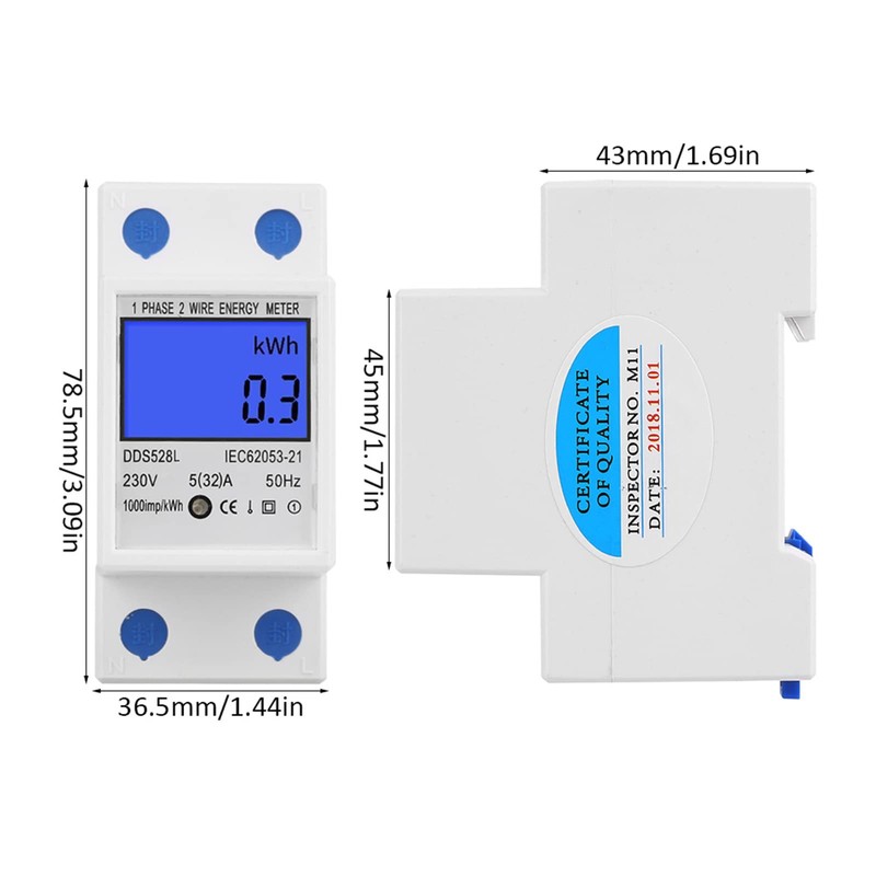5-32A 50Hz LCD Backlight Single Phase Energy Meter, DDS528L- Electricity