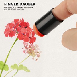 40Pcs Finger Sponge Daubers Set with Storage Box, Strong Absorbent Head Design Multifunctional Little Foam Daubers for Blending Inks and Pigment Art Creation DIY Handmade Chalk Card Making