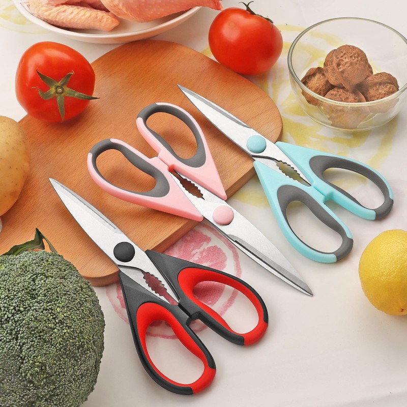 Vutyvve Kitchen Scissors, 3 Removable Kitchen Scissors, Stainless Steel Blades,