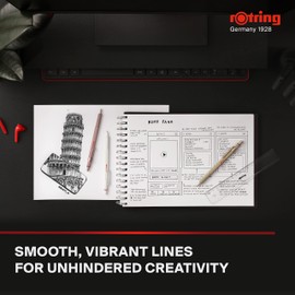 Rotring 600 Metallic Ballpoint Pen Medium Point Black Ink Gold Barrel Refillable 1 Count