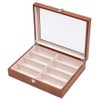 DOONARCES 8 Slots Brown Eyeglass Cases Wooden Sunglass Storage Display