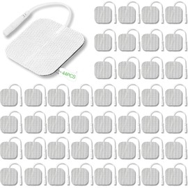 JUGLUTE 44 Piezas Almohadillas de Electrodo para Fisioterapia, Parche de Electrodos de Reutilizables, Electrodos Autoadhesivos de Masaje TENS para Estimulación Muscular, Masaje Corporal(5×5)