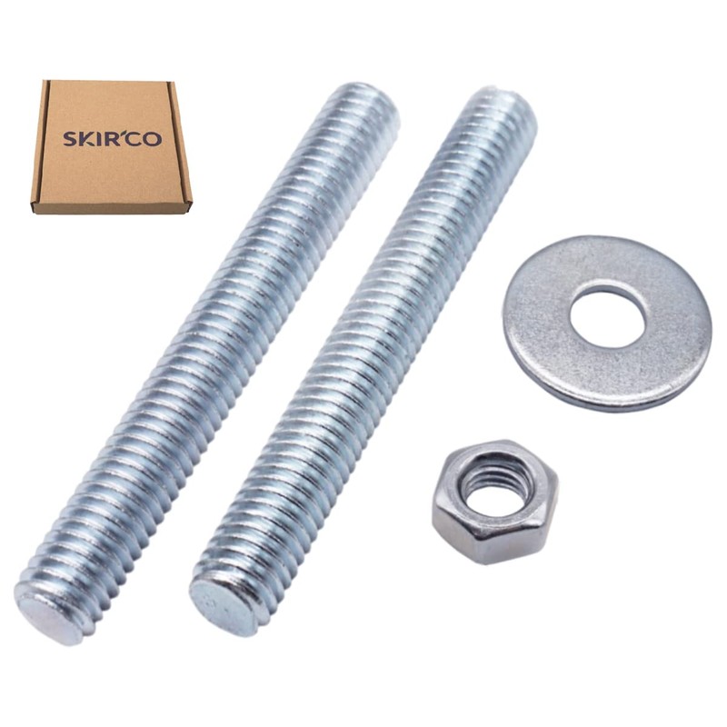 SKIR'CO (Pack of 10) Steel Fully Threaded Rods M8 x