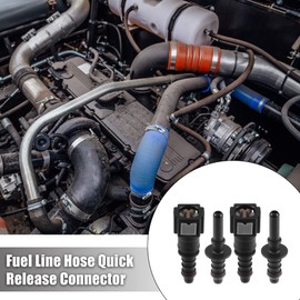 A ABSOPRO Set of 2 1/4 6.3mm SAE to 5/16 8mm Straight Car Fuel Line Hose Quick Release Connector Disconnect Hose Nylon