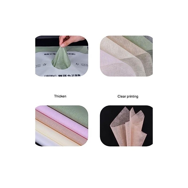 OUKEYI - Papel de envoltura de algodón coreano, impermeable, blanco,