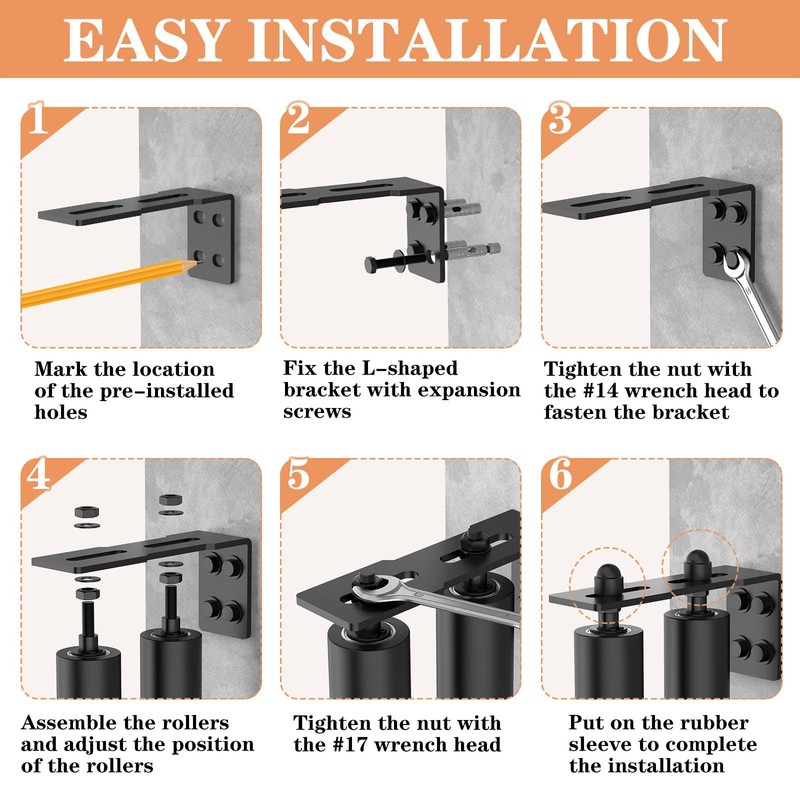 YogePote Sliding Gate Roller Guide, Slide Guide Wheels, Heavy Duty