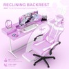 Soontrans Light Purple Gaming Chair with Footrest,Lovely Cute Bunny Computer