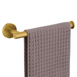 TASTOS Hand Towel Holder Towel Ring Brushed Gold, Premium Stainless Steel Hand Towel Bar Heavy Duty Wall Mounted Modern Bath Accessories, 9 Inch Towel Rack for Bathroom Kitchen