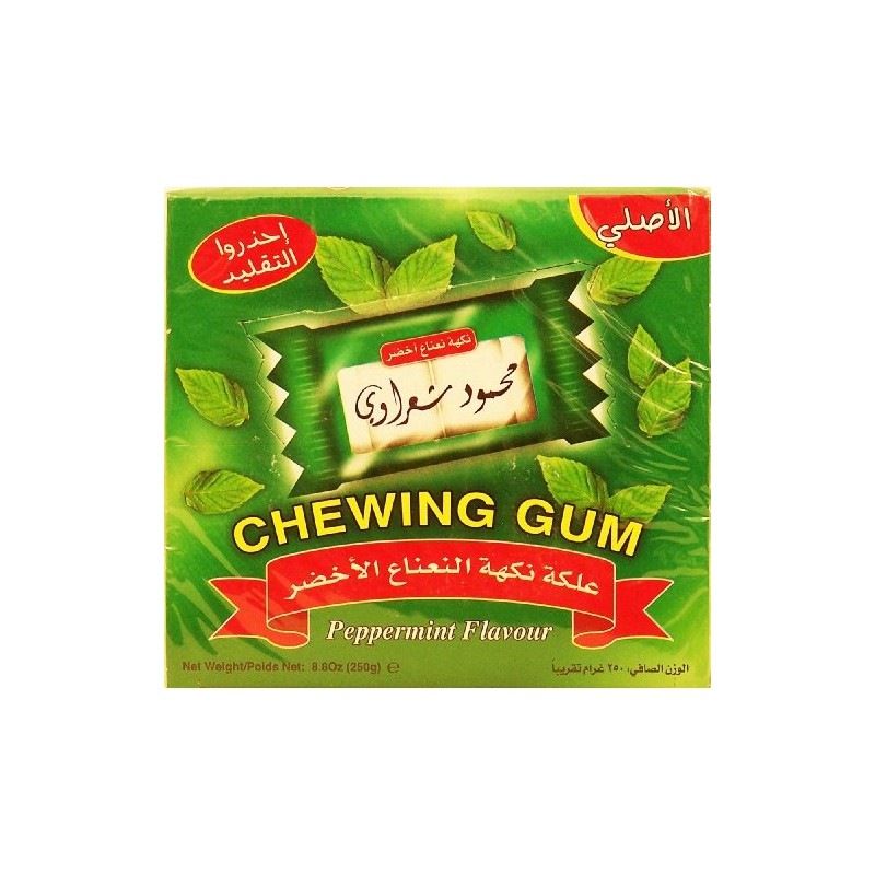 Mahmoud Sharawi peppermint flavour chewing gum, packets, 8.8-oz.