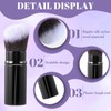 2 Pcs Retractable Kabuki Brush Set, Portable Travel Blush Brush,