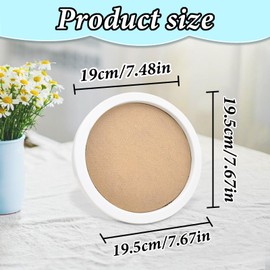 FuninCrea Picture Frames Small Photo Frame Round Poster Frame 7 Inch Wooden White Photo Frame with Stand for Decorative Photography Works, Art Painting, Photos, Poster, Puzzle (White-Round)