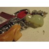 Stone Carved Chinese Feng Shui Key Chain Ring Frog Fish
