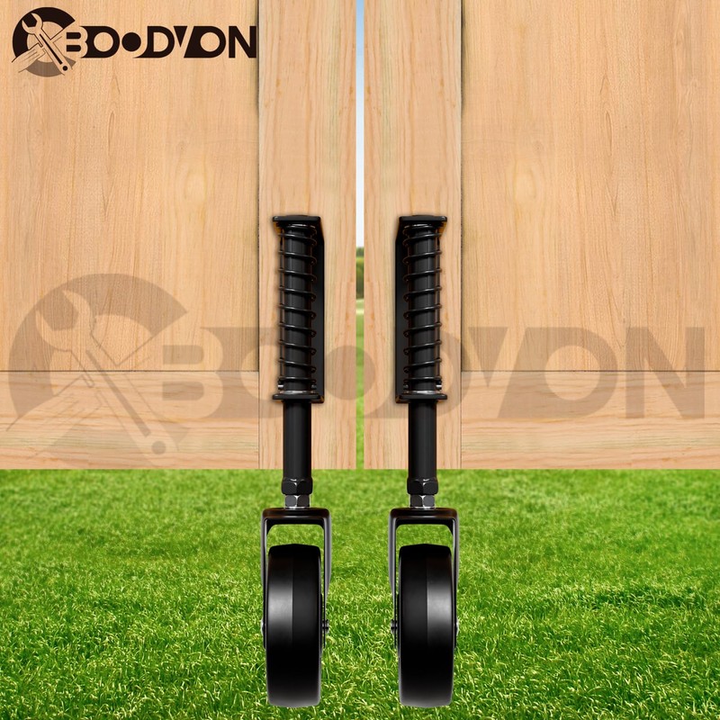 BOODVON 4" Heavy Duty Gate Caster, Spring Loaded Gate Wheels,